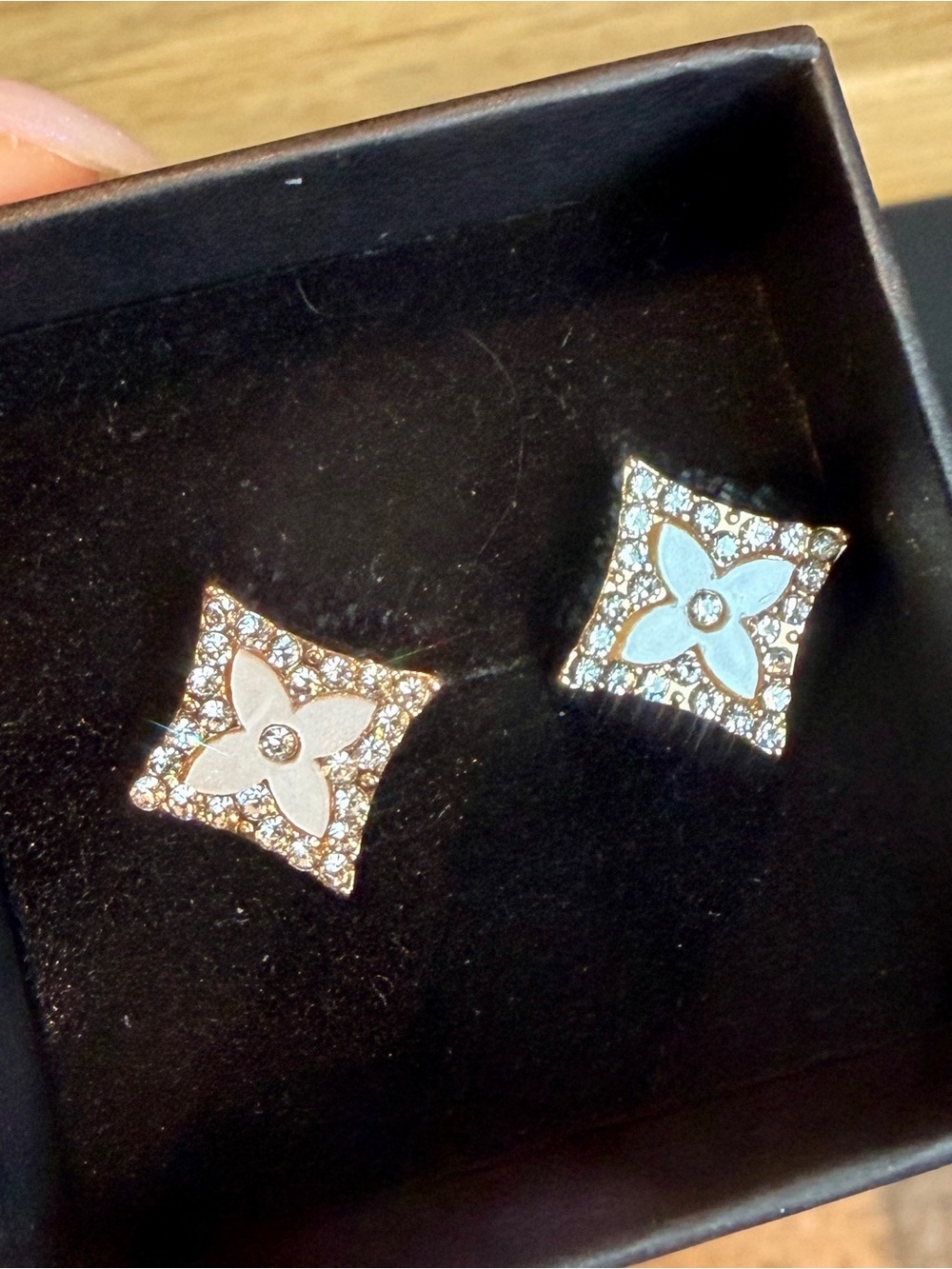 New Four-leaf Clover Gold tone Studs Earrings S925 Post